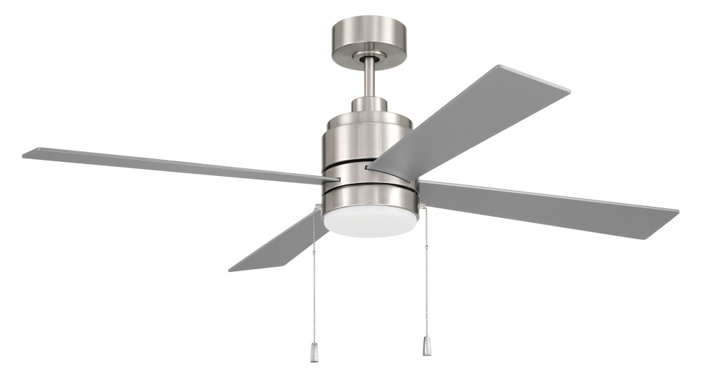 52" McCoy 4-Blade w/ Pull Chain in Brushed Polished Nickel w/ Brushed Nickel Blades