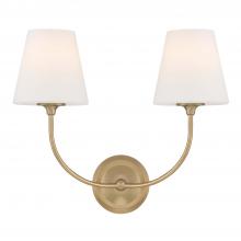 Crystorama 2442-OP-VG - Libby Langdon for Crystorama Sylvan 2 Light Vibrant Gold Sconce