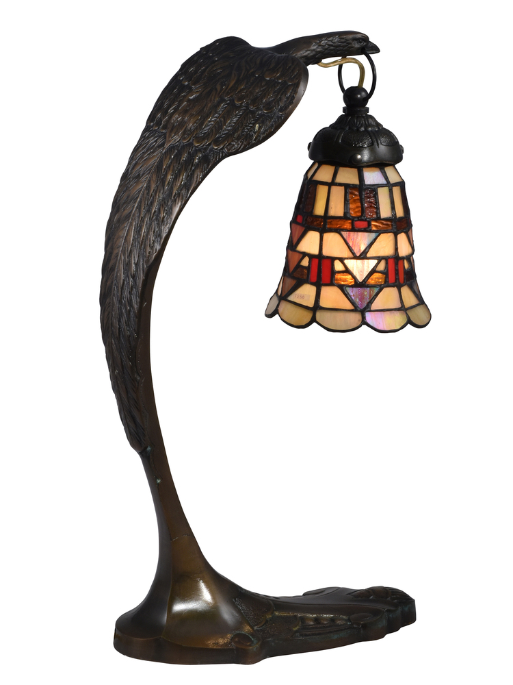 Falcon Tiffany Brass Accent Table Lamp
