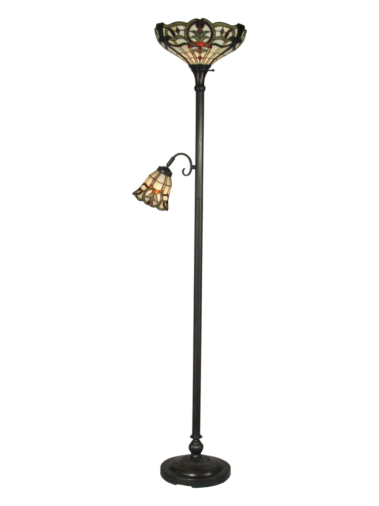 Tompkins Tiffany Torchiere Floor Lamp with Side Light