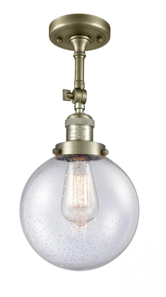 Beacon - 1 Light - 8 inch - Antique Brass - Adjustable Semi-Flush Mount