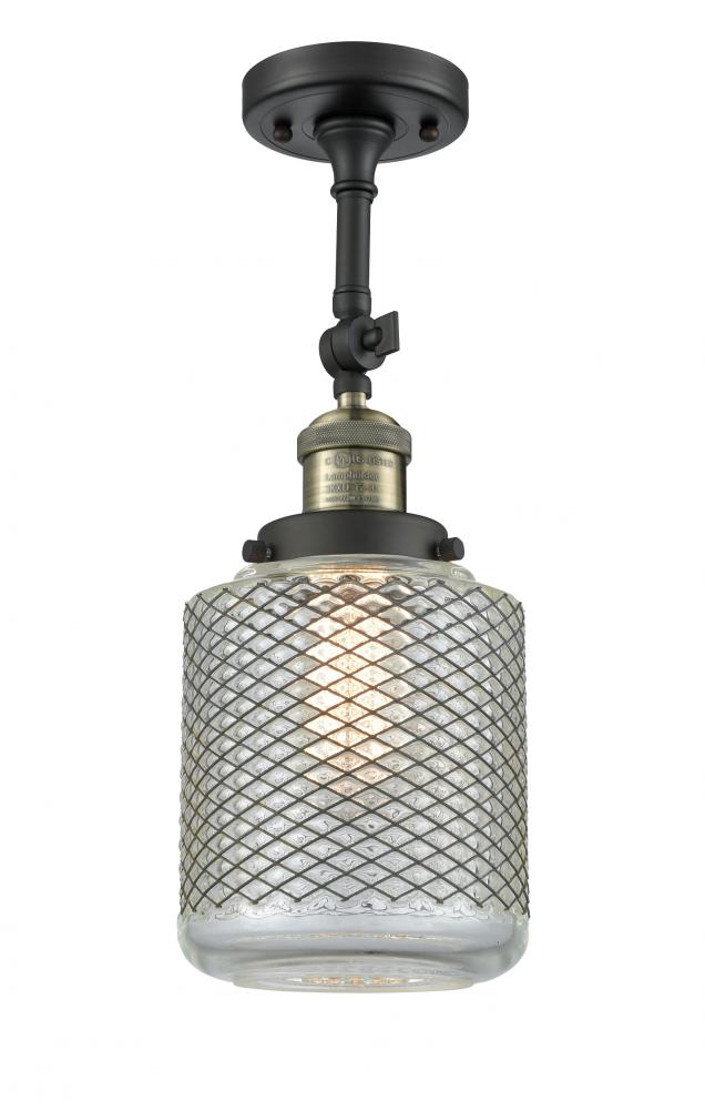 Stanton - 1 Light - 6 inch - Black Antique Brass - Adjustable Semi-Flush Mount