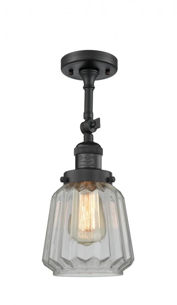Chatham - 1 Light - 7 inch - Matte Black - Adjustable Semi-Flush Mount