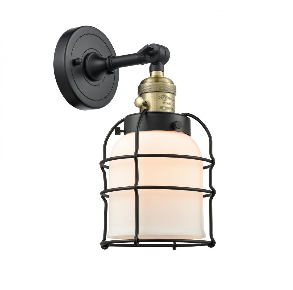 Bell Cage - 1 Light - 6 inch - Black Antique Brass - Adjustable Sconce