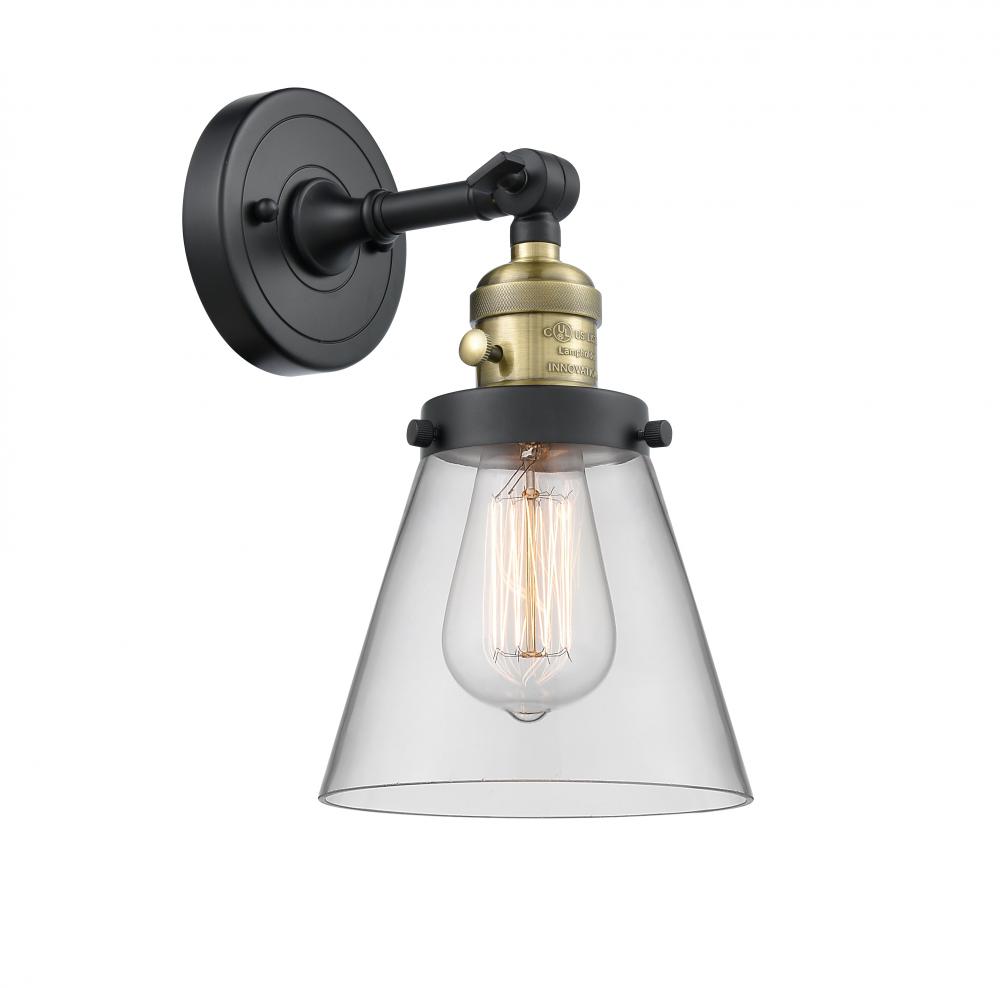 Cone - 1 Light - 6 inch - Black Antique Brass - Adjustable Sconce