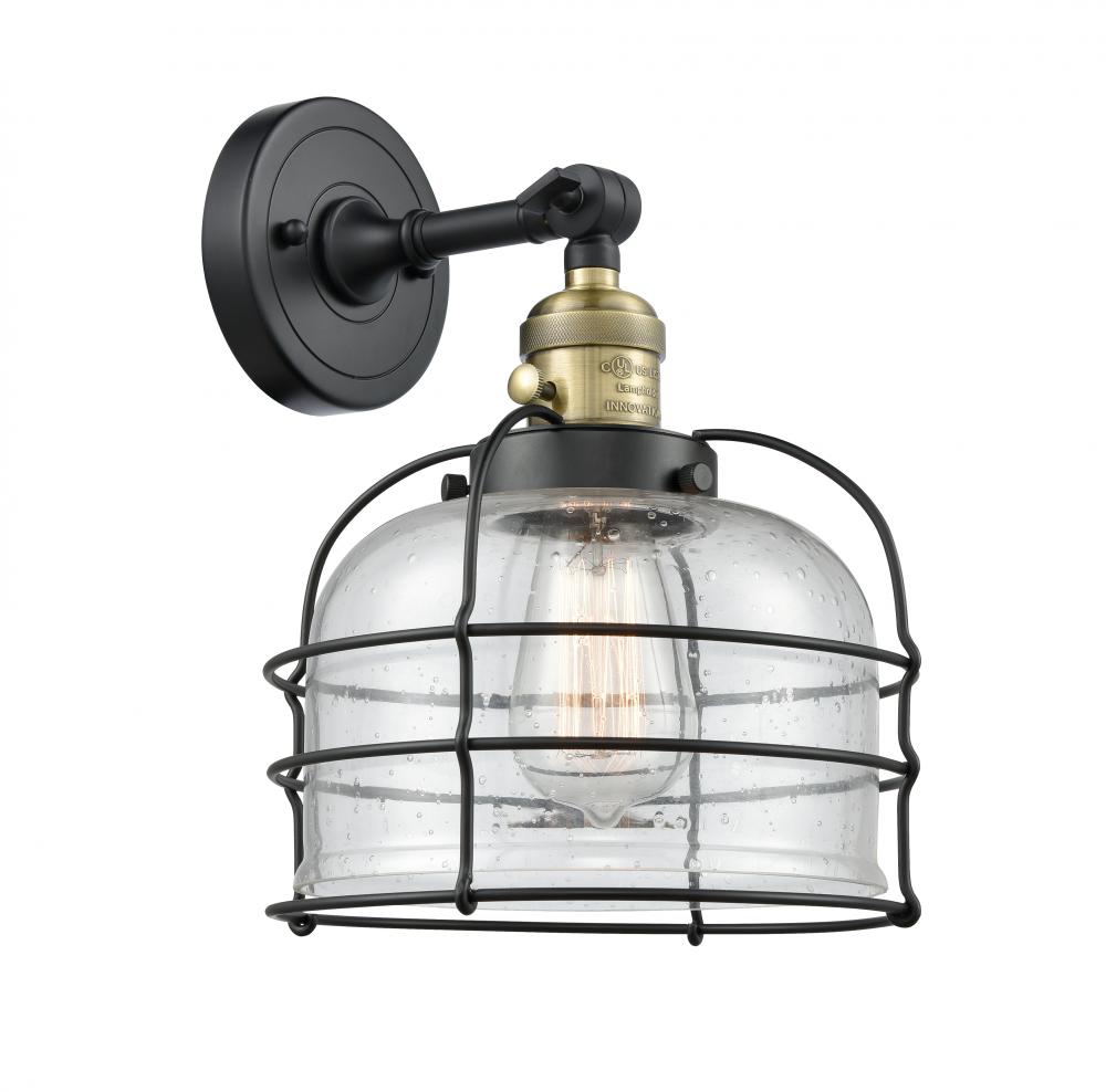 Bell Cage - 1 Light - 9 inch - Black Antique Brass - Adjustable Sconce