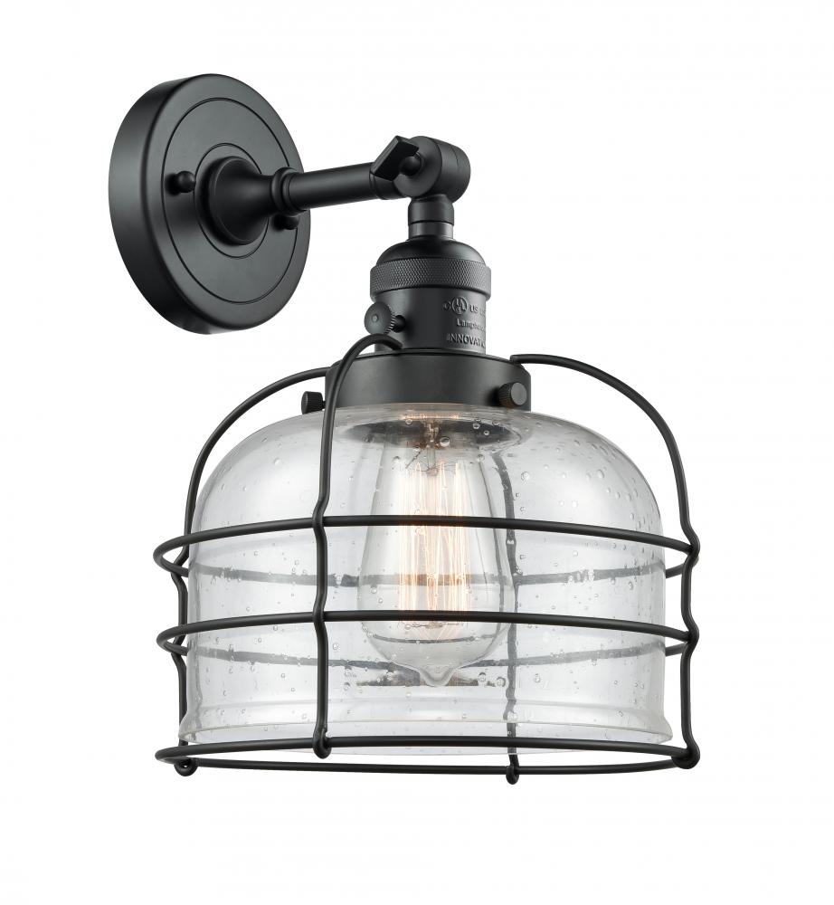 Bell Cage - 1 Light - 9 inch - Matte Black - Adjustable Sconce