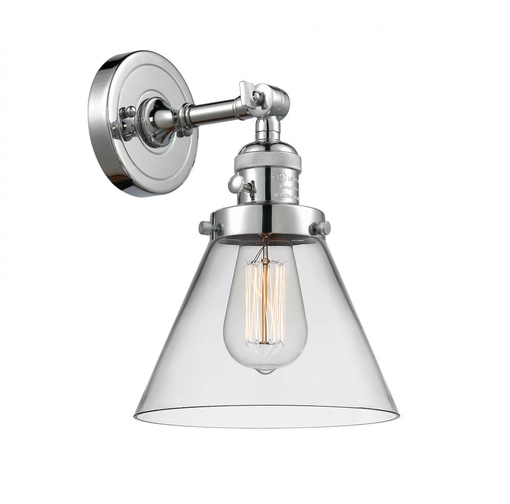 Cone - 1 Light - 8 inch - Polished Chrome - Adjustable Sconce