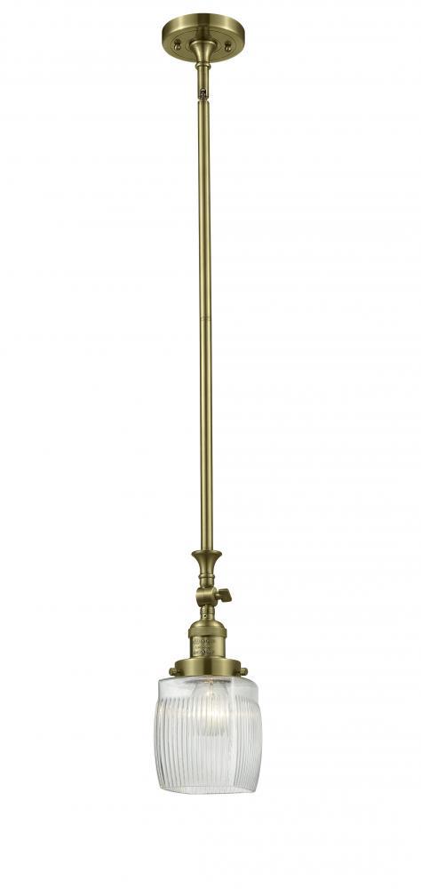 Colton - 1 Light - 6 inch - Antique Brass - Stem Hung - Adjustable Mini Pendant