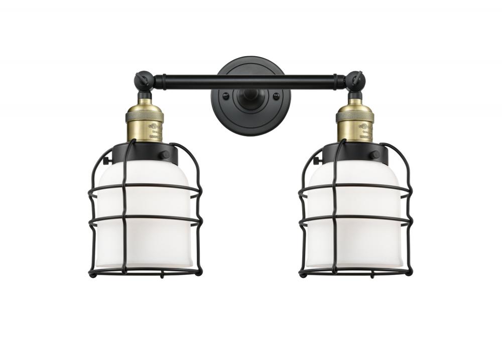 Bell Cage - 2 Light - 16 inch - Black Antique Brass - Adjustable Bath Vanity Light