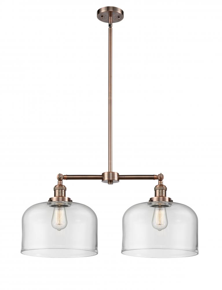 Bell - 2 Light - 21 inch - Antique Copper - Stem Hung - Adjustable Island Light