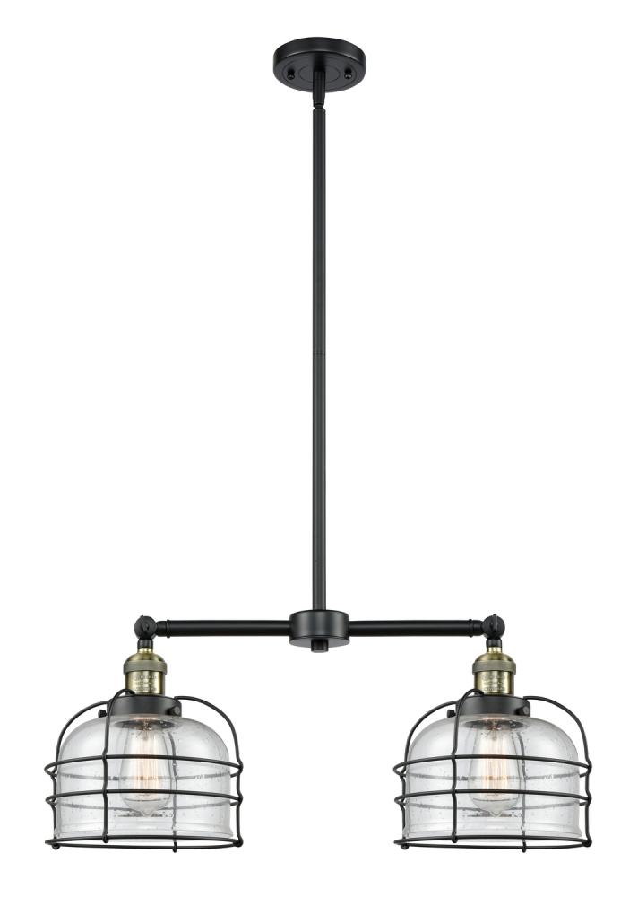 Bell Cage - 2 Light - 24 inch - Black Antique Brass - Stem Hung - Adjustable Island Light