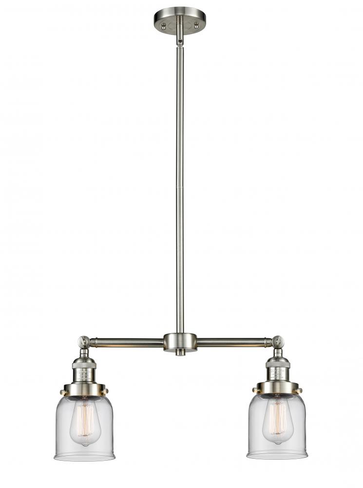 Bell - 2 Light - 21 inch - Brushed Satin Nickel - Stem Hung - Adjustable Island Light