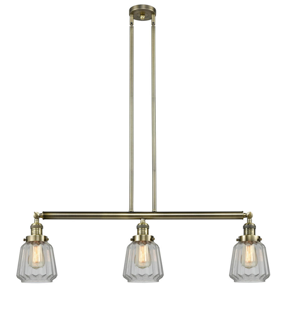 Chatham - 3 Light - 39 inch - Antique Brass - Stem Hung - Adjustable Island Light