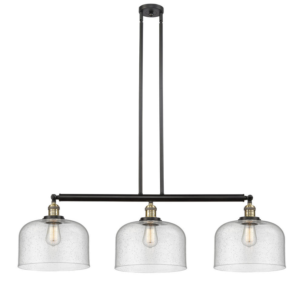 Bell - 3 Light - 42 inch - Black Antique Brass - Stem Hung - Adjustable Island Light