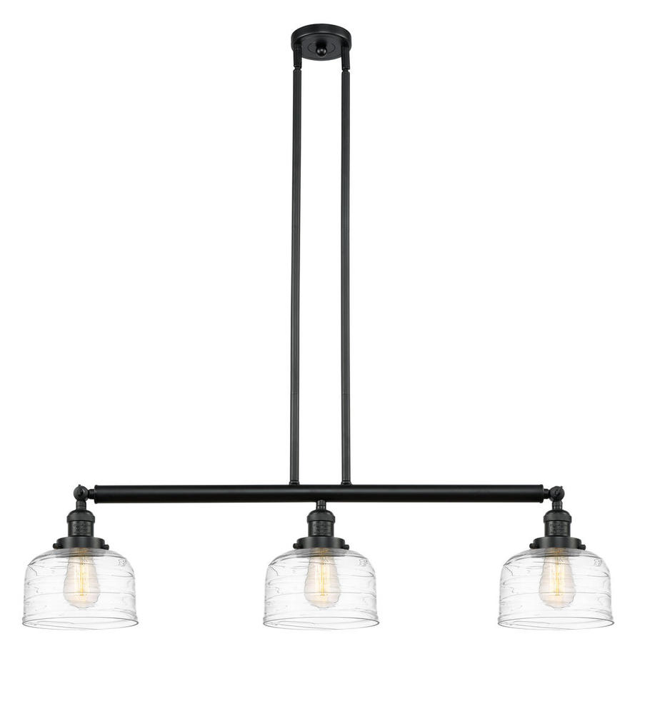 Bell - 3 Light - 41 inch - Matte Black - Stem Hung - Adjustable Island Light