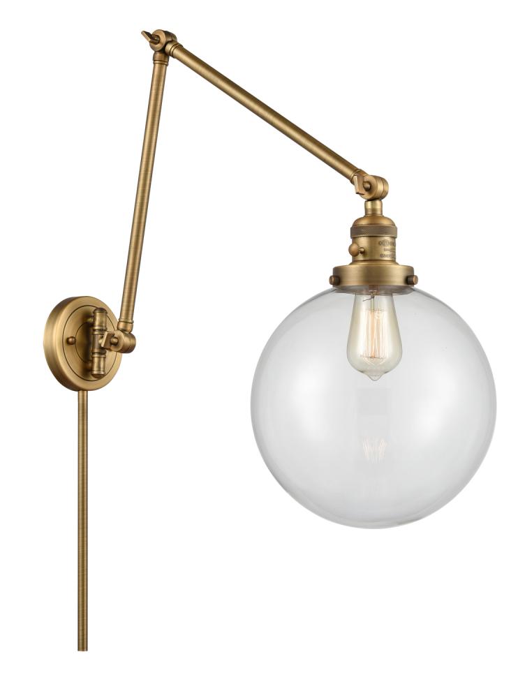 Beacon - 1 Light - 10 inch - Brushed Brass -Adjustable Swing Arm
