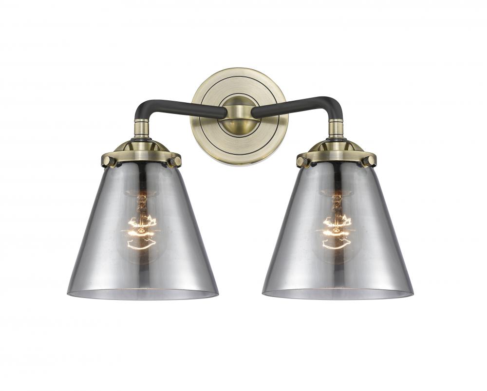 Cone - 2 Light - 14 inch - Black Antique Brass - Bath Vanity Light