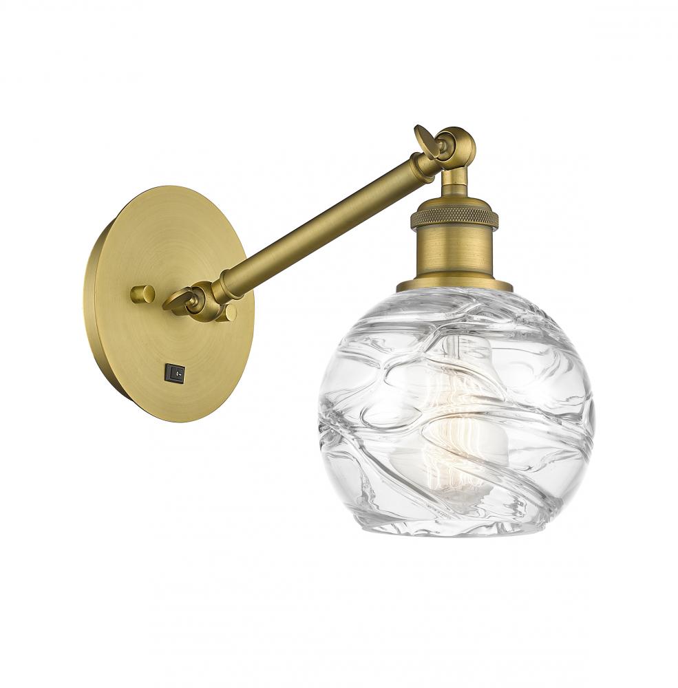 Athens Deco Swirl - 1 Light - 6 inch - Brushed Brass - Adjustable Sconce