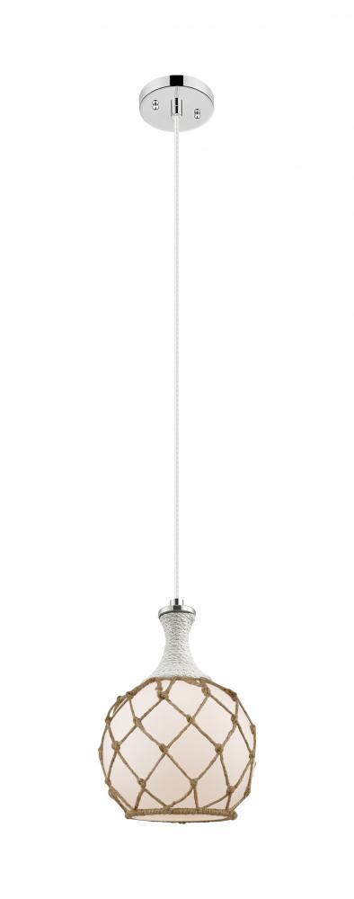 Astor - 1 Light - 8 inch - Polished Nickel - Cord hung - Mini Pendant