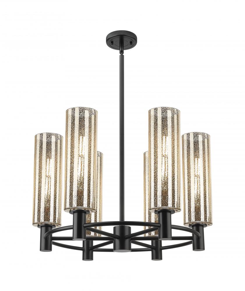 Crown Point - 6 Light - 24 inch - Matte Black - Chandelier