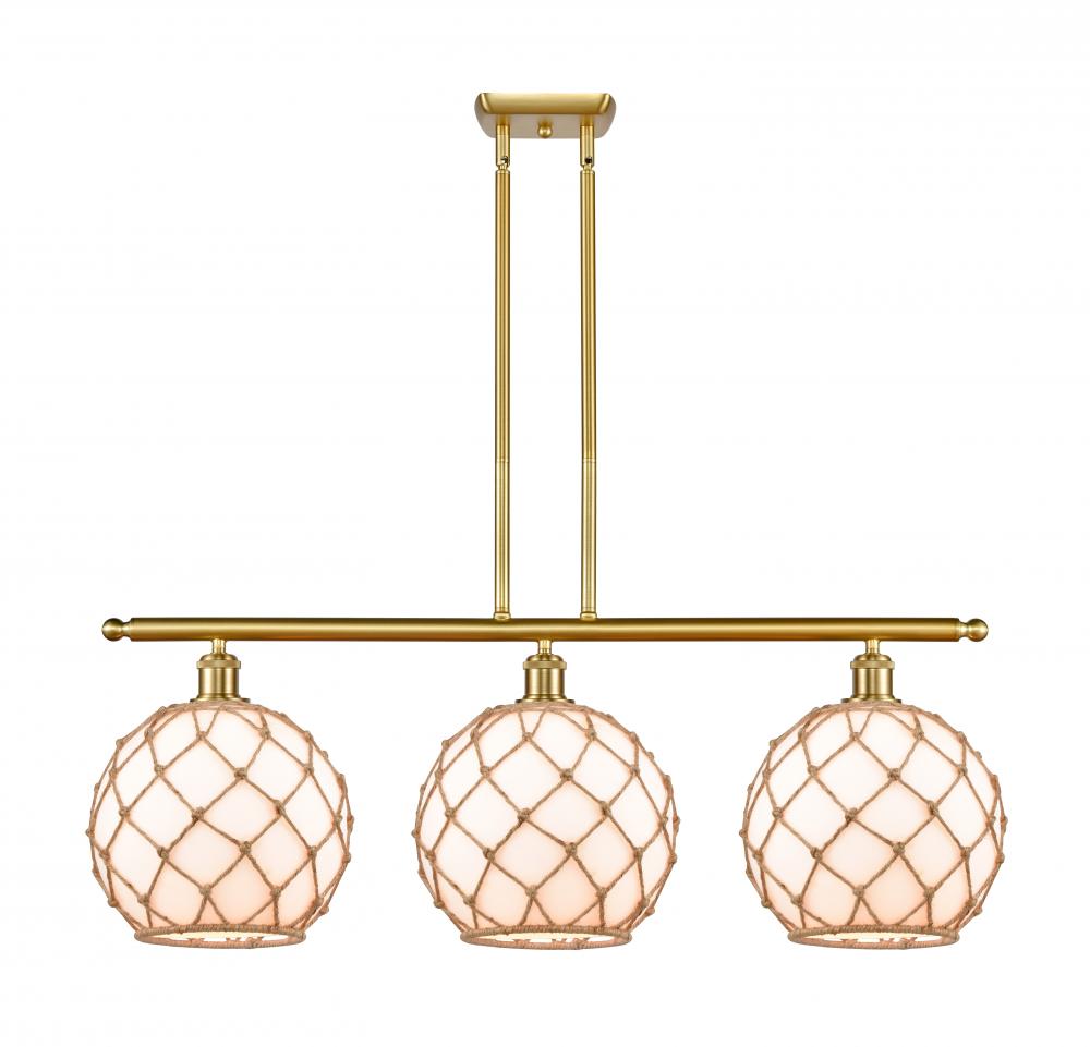 Farmhouse Rope - 3 Light - 37 inch - Satin Gold - Cord hung - Island Light