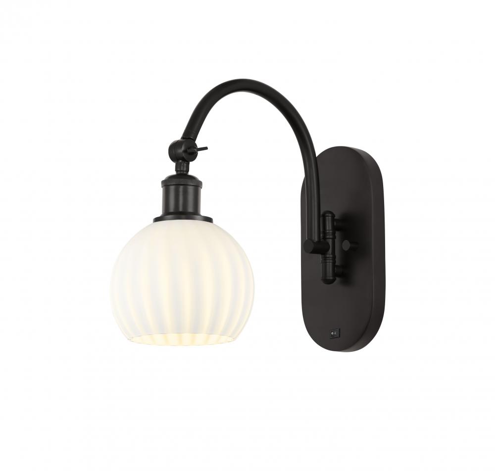 White Venetian - 1 Light - 6 inch - Oil Rubbed Bronze - Adjustable Swing Arm