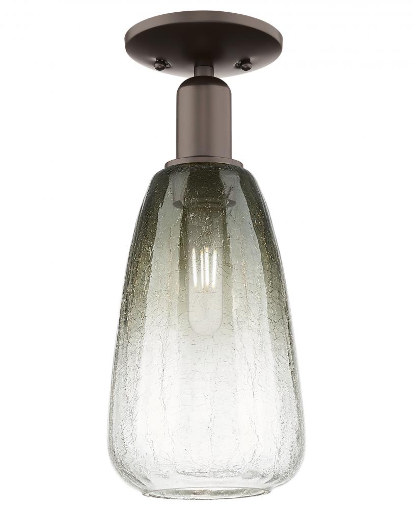 Brookhaven Almond - 1 Light - 6 inch - Oil Rubbed Bronze - Semi-Flush Mount