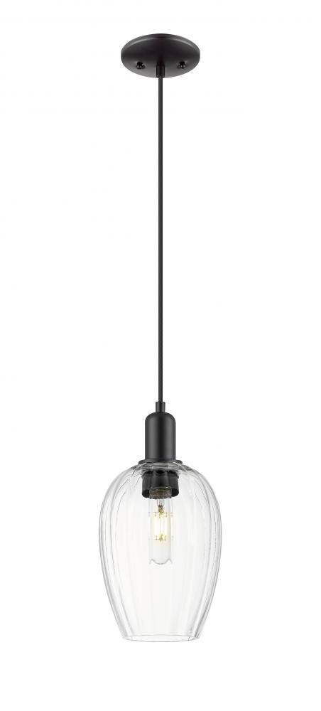 Preston - 1 Light - 6 inch - Matte Black - Cord hung - Mini Pendant