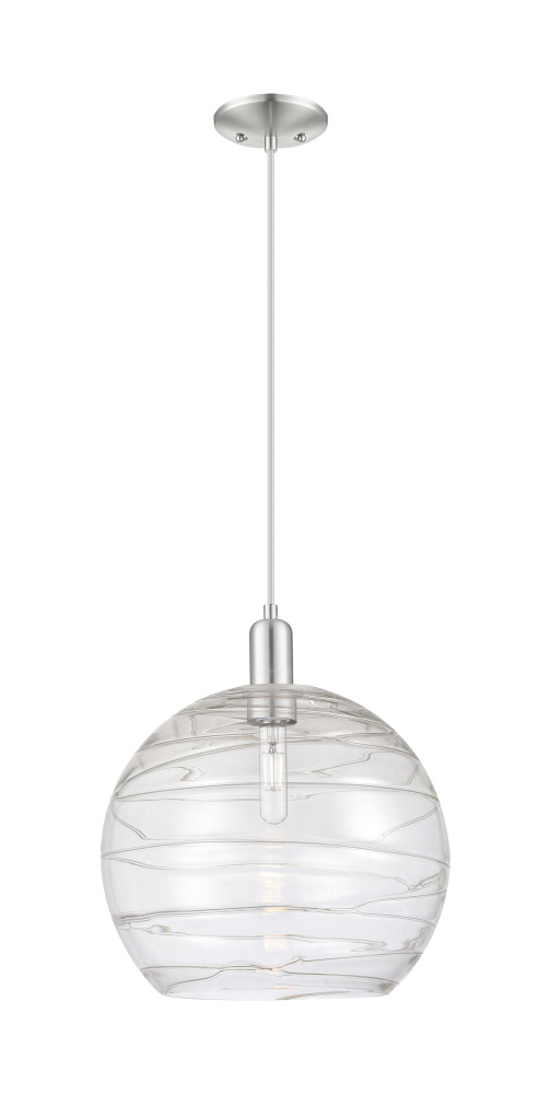 Athens Deco Swirl - 1 Light - 14 inch - Brushed Satin Nickel