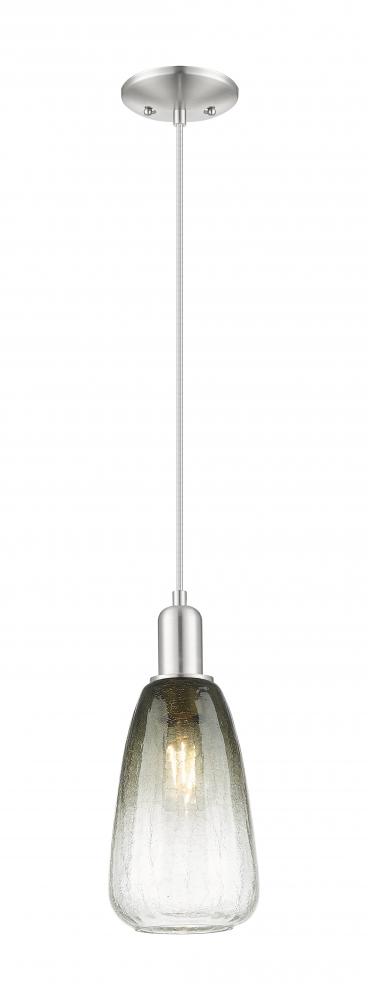 Brookhaven Almond - 1 Light - 6 inch - Brushed Satin Nickel - Cord hung - Mini Pendant