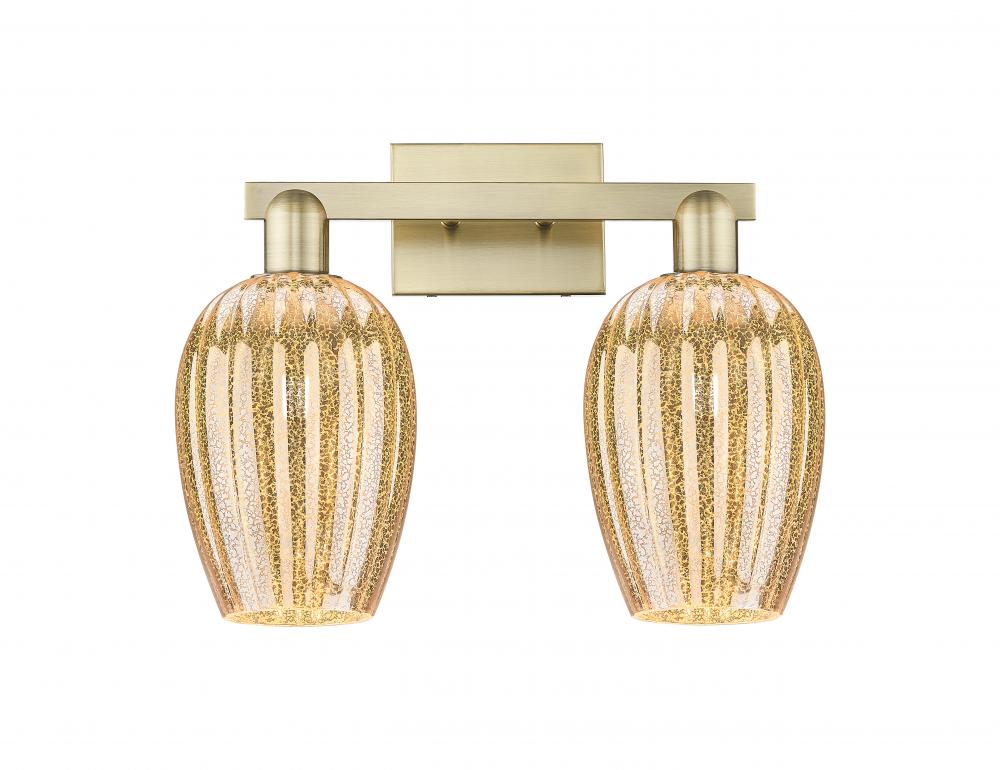 Preston - 2 Light - 16 inch - Brushed Satin Nickel - Bath Vanity Light