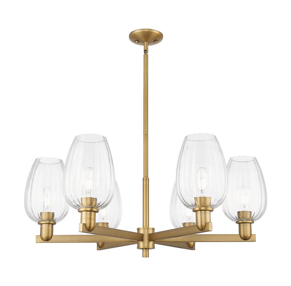Preston - 6 Light - 24 inch - Brushed Brass - Chandelier