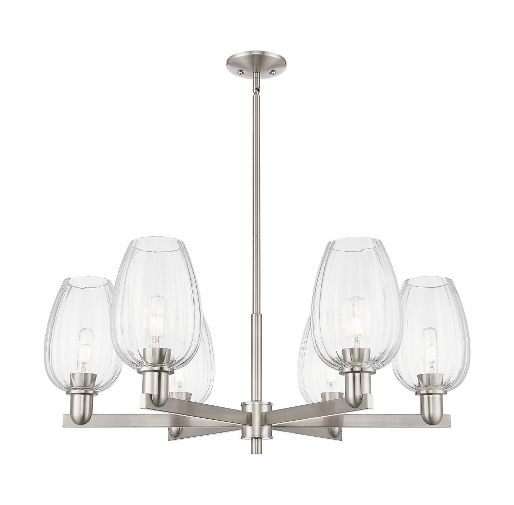 Preston - 6 Light - 24 inch - Satin Nickel - Chandelier