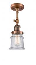 Innovations Lighting 201F-AC-G184S-LED - Canton - 1 Light - 5 inch - Antique Copper - Adjustable Semi-Flush Mount