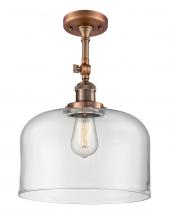 Innovations Lighting 201F-AC-G72-L - Bell - 1 Light - 12 inch - Antique Copper - Adjustable Semi-Flush Mount