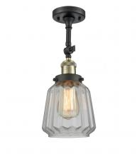 Innovations Lighting 201F-BAB-G142-LED - Chatham - 1 Light - 7 inch - Black Antique Brass - Adjustable Semi-Flush Mount