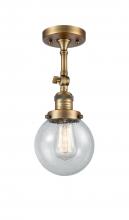 Innovations Lighting 201F-BB-G204-6-LED - Beacon - 1 Light - 6 inch - Brushed Brass - Adjustable Semi-Flush Mount