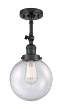 Innovations Lighting 201F-BK-G204-8-LED - Beacon - 1 Light - 8 inch - Matte Black - Adjustable Semi-Flush Mount