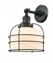Innovations Lighting 203-BK-G71-CE - Bell Cage - 1 Light - 9 inch - Matte Black - Adjustable Sconce
