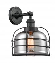 Innovations Lighting 203-BK-G73-CE-LED - Bell Cage - 1 Light - 9 inch - Matte Black - Adjustable Sconce