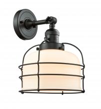 Innovations Lighting 203SW-BK-G71-CE - Bell Cage - 1 Light - 9 inch - Matte Black - Adjustable Sconce