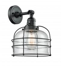 Innovations Lighting 203SW-BK-G74-CE-LED - Bell Cage - 1 Light - 9 inch - Matte Black - Adjustable Sconce