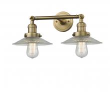 Innovations Lighting 208-BB-G2-LED - Halophane - 2 Light - 18 inch - Brushed Brass - Adjustable Bath Vanity Light