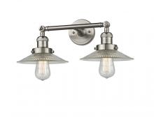 Innovations Lighting 208-SN-G2-LED - Halophane - 2 Light - 18 inch - Brushed Satin Nickel - Adjustable Bath Vanity Light