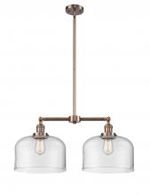 Innovations Lighting 209-AC-G72-L - Bell - 2 Light - 21 inch - Antique Copper - Stem Hung - Adjustable Island Light