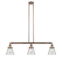 Innovations Lighting 213-AC-G62-LED - Cone - 3 Light - 39 inch - Antique Copper - Stem Hung - Adjustable Island Light