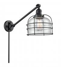 Innovations Lighting 237-BK-G74-CE - Bell Cage - 1 Light - 8 inch - Matte Black -Adjustable Swing Arm