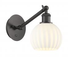 Innovations Lighting 317-1W-OB-G1217-6WV - White Venetian - 1 Light - 6 inch - Oil Rubbed Bronze - Adjustable Sconce