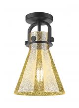 Innovations Lighting 410-1F-BK-G411-8ME - Newton Cone - 1 Light - 8 inch - Matte Black - Flush Mount